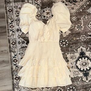 DO+BE Cream Puff Sleeve Mini Dress